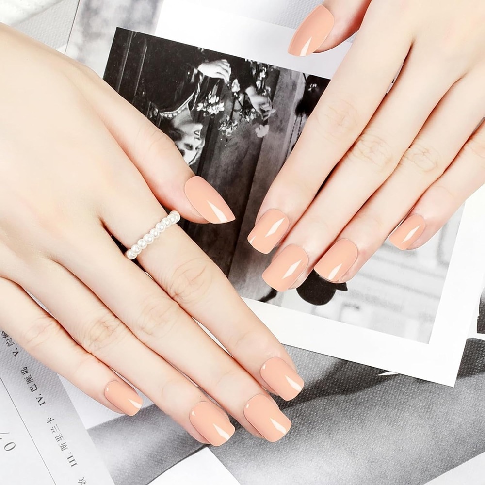 Set‎ of 2 Press on Soft Gel Nails Short with Nail Glue 12 Sizes Women Girls